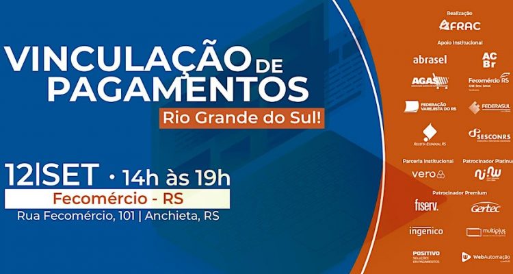 Vinculação de Pagamentos RS no dia 12.09.23 na Fecomércio em Porto Alegre – RS