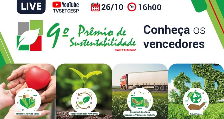 Prêmio de Sustentabilidade no dia 26.10.23 no canal TV SETCESP