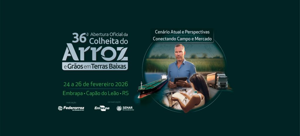 Abertura da Colheita do Arroz de 24 a 26.02.26 em Capão do Leão