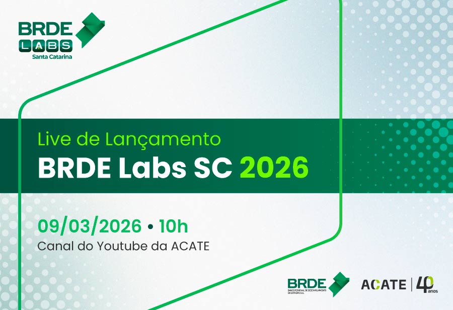 Live de lançamento do programa BRDE Labs SC 2026 no dia 09.03.26