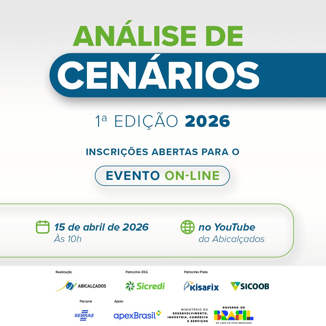 Análise de Cenários, evento gratuito realizado pela Abicalçados, está com inscrições abertas